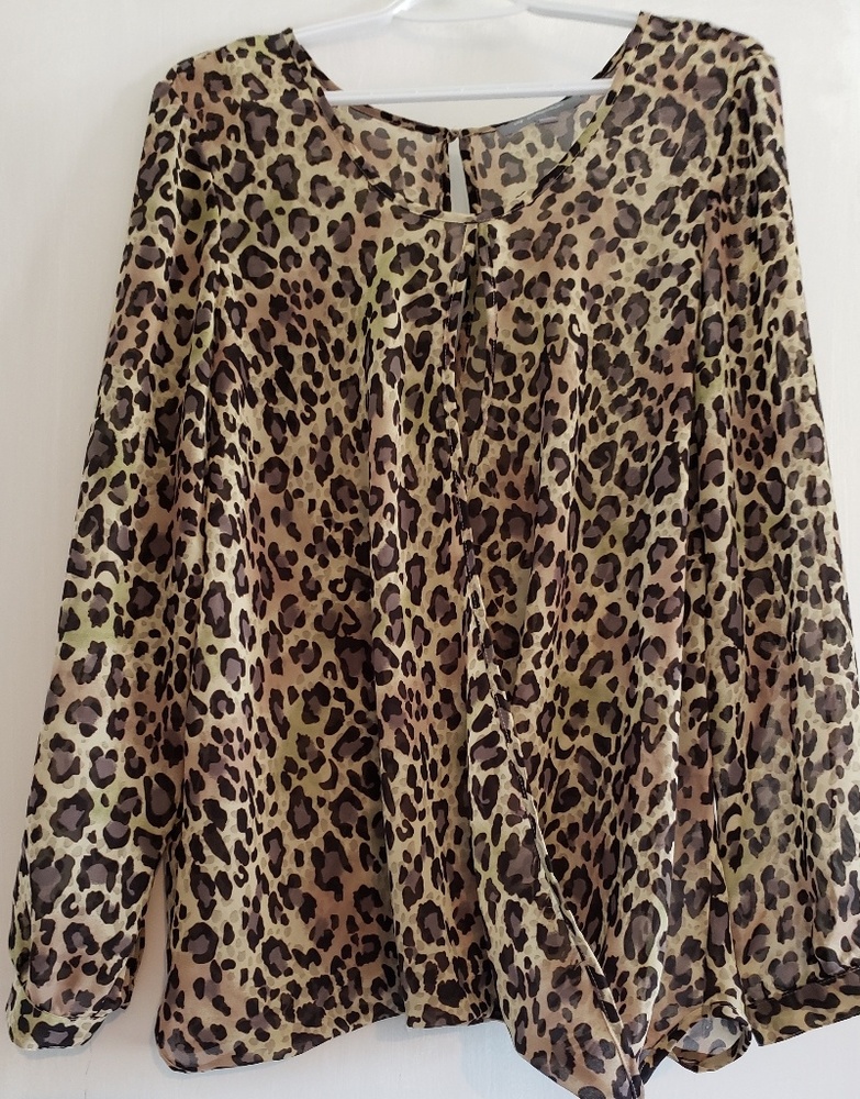 Wrapped front and back leopard print top